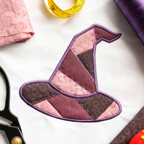 Crazy Patchwork Witch Hat (Applique)