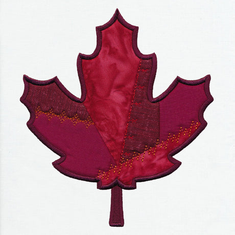 Crazy Patchwork Maple Leaf (Applique)