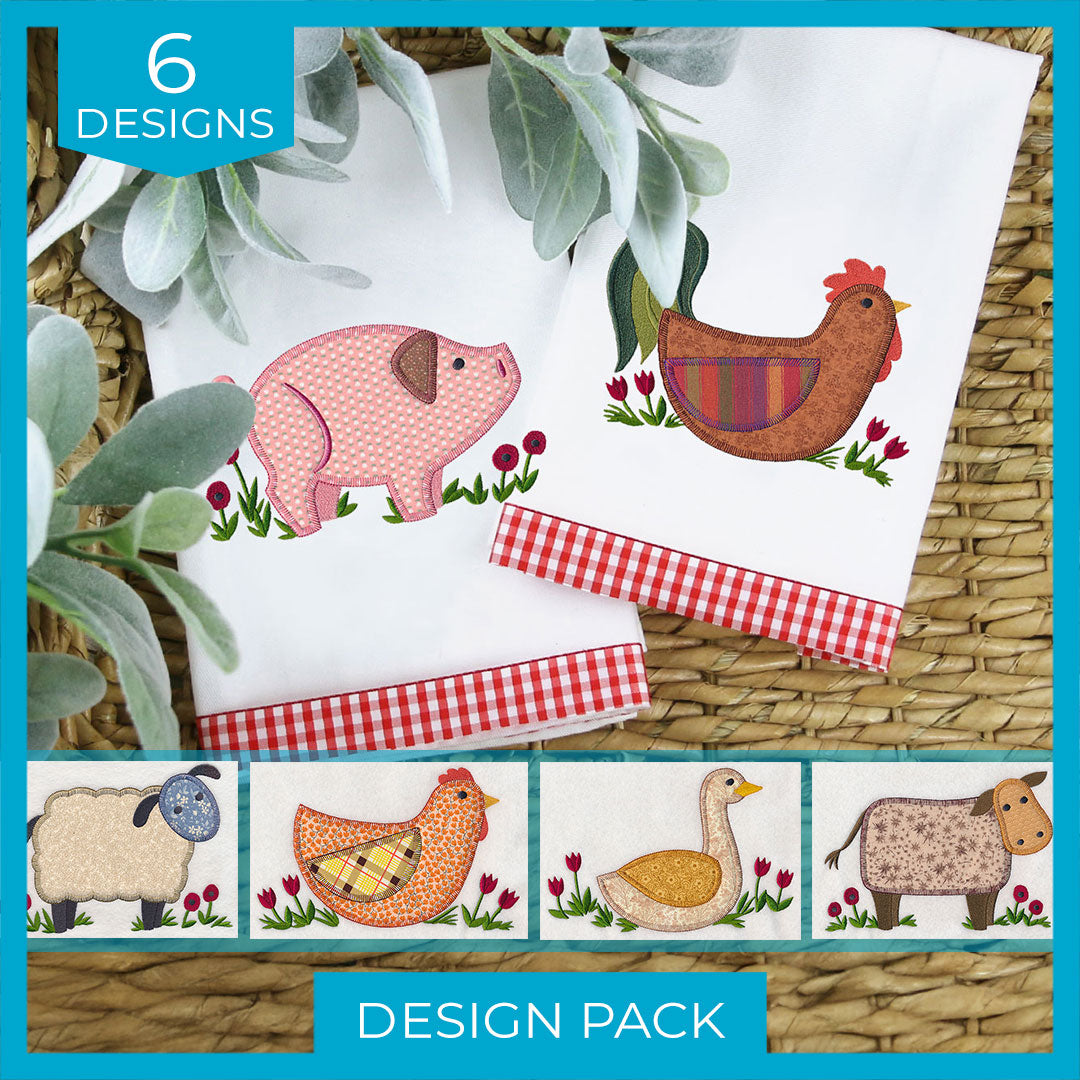 A Charming Country Animals (Heirloom Applique) Design Pack