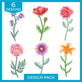 A Blooms in Watercolor Design Pack