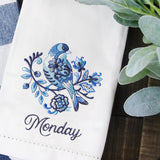A Days of the Week Delft Blue Birds Design Pack
