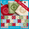 Three terrycloth towels with colorful Christmas-themed embroidery, including trees, reindeer, snowflakes, and ornaments.