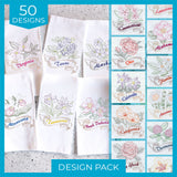 A State Flowers (Redwork) Design Pack
