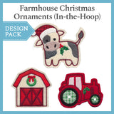 A Farmhouse Christmas Ornament Design Pack (In-the-Hoop)