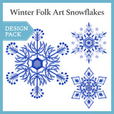 A Winter Folk Art Snowflake Design Pack