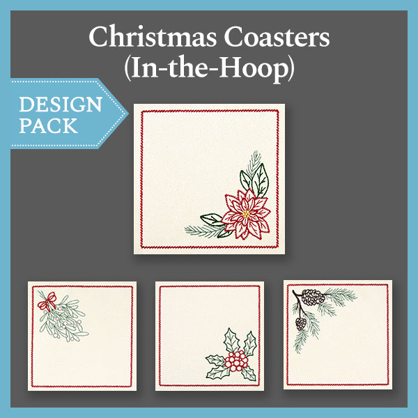 A Christmas Coasters (In-the-Hoop) Design Pack