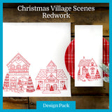 A Christmas Village Scenes (Redwork) Design Pack