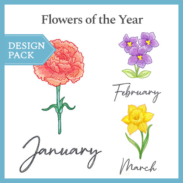 A Flowers of the Year Design Pack