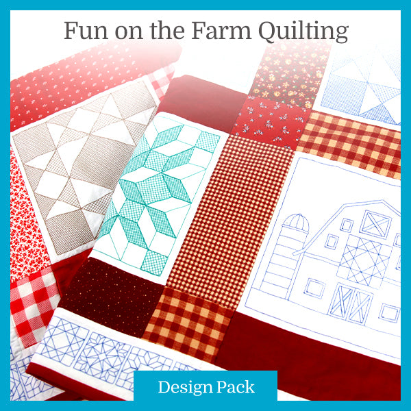 A Fun on the Farm Quilting (Double Run) (Trapunto) Design Pack