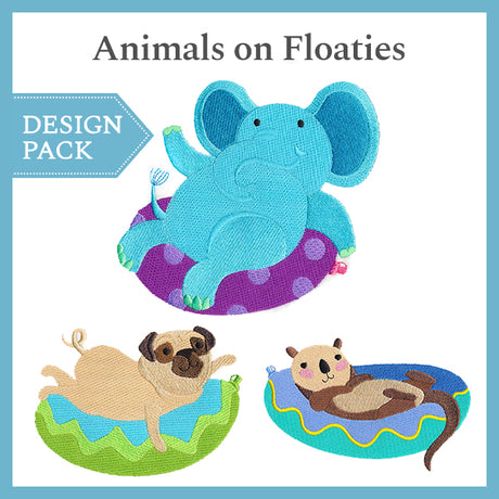 A Animals on Floaties Design Pack