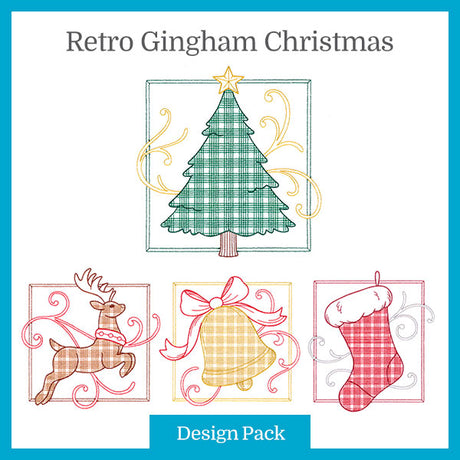 A Retro Gingham Christmas Design Pack