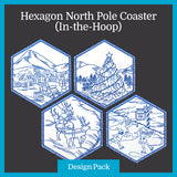 A Hexagon North Pole Coaster (In-the-Hoop) Design Pack