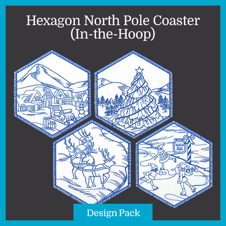 A Hexagon North Pole Coaster (In-the-Hoop) Design Pack