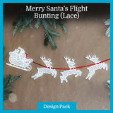 A Merry Santa's Flight Bunting (Lace) Design Pack
