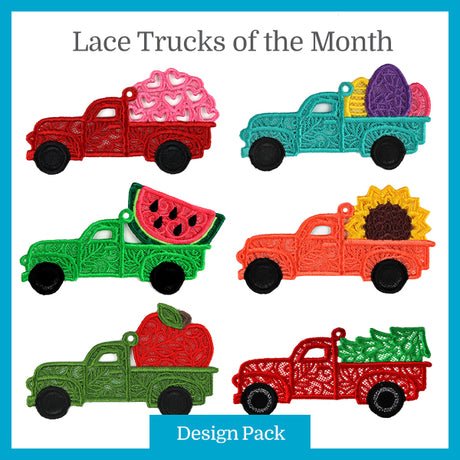 A Trucks of the Month Ornaments (Lace) Design Pack