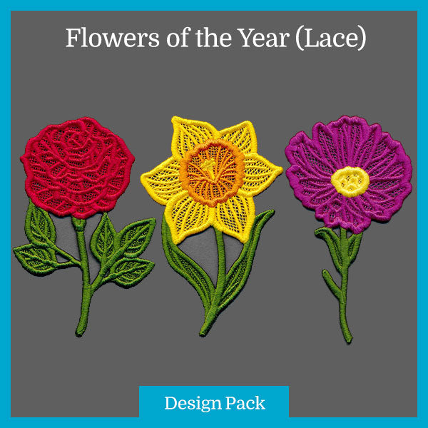 A Flowers of the Year (Lace) Design Pack