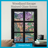 A Woodland Escape Stained Glass Scene Design Pack