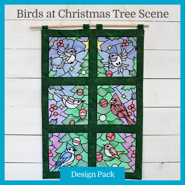 A Birds at Christmas Tree Scene (Design Pack)