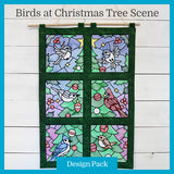 A Birds at Christmas Tree Scene (Design Pack)