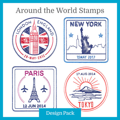 A Around the World Stamps Design Pack