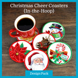 A Christmas Cheer Coasters (In-the-Hoop) Design Pack