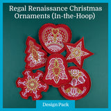 A Regal Renaissance Christmas Ornaments (In-the-Hoop) Design Pack