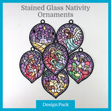 A Stained Glass Nativity Ornament Design Pack -  Lg