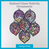 A Stained Glass Nativity Ornament Design Pack -  Lg