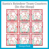 A Santa's Reindeer Team Coasters (In-the-Hoop) Design Pack