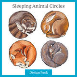 A Sleeping Animal Circles Design Pack