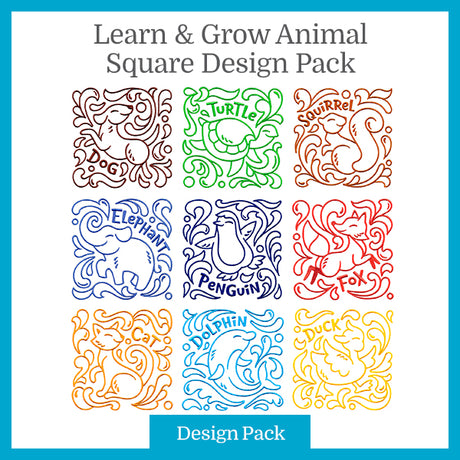 A Learn & Grow Animal Square Design Pack
