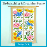 A Birdwatching & Dreaming Scene (Heirloom Applique) Design Pack