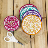 A Folk Flowers Coasters (In-the-Hoop) Design Pack