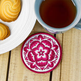 A Folk Flowers Coasters (In-the-Hoop) Design Pack