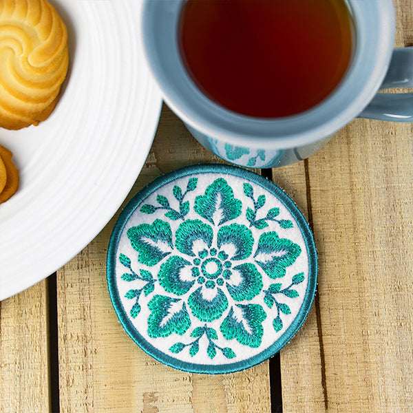 A Folk Flowers Coasters (In-the-Hoop) Design Pack