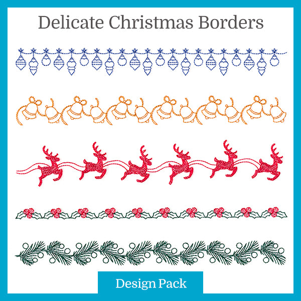 A Delicate Christmas Borders Design Pack