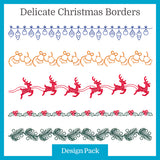 A Delicate Christmas Borders Design Pack