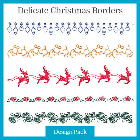 A Delicate Christmas Borders Design Pack