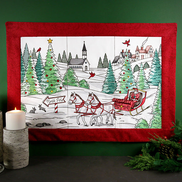 A Horse Drawn Sleigh Christmas Scene Design Pack