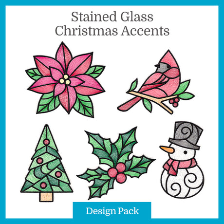 A Stained Glass Christmas Accents Design Pack
