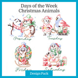 A Days of the Week Christmas Animals Design Pack