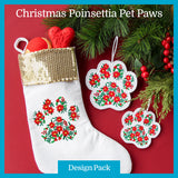 A Christmas Poinsettia Pet Paw Design Pack