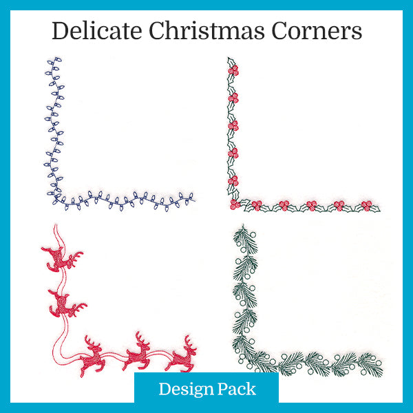 A Delicate Christmas Corners Design Pack – Embroidery Library