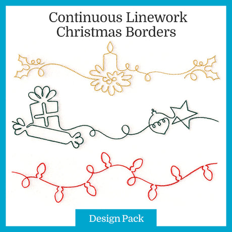 A Continuous  Linework Christmas Borders Design Pack