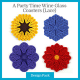 A Party Time Wine Glass Coasters (Lace) Design Pack