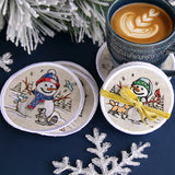 A Country Snowman Coasters (In-the-Hoop) Design Pack