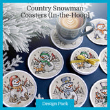 A Country Snowman Coasters (In-the-Hoop) Design Pack