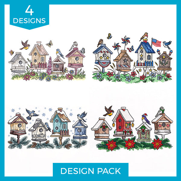 Birdhouse Block Party Border Design Pack