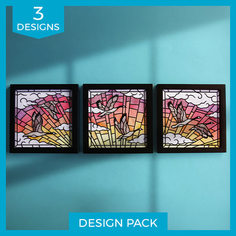 Stained Glass Geese in Flight Design Pack