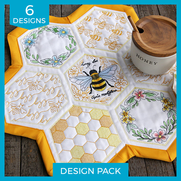 Sweet As Can Bee Quilt Hexagons Design Pack